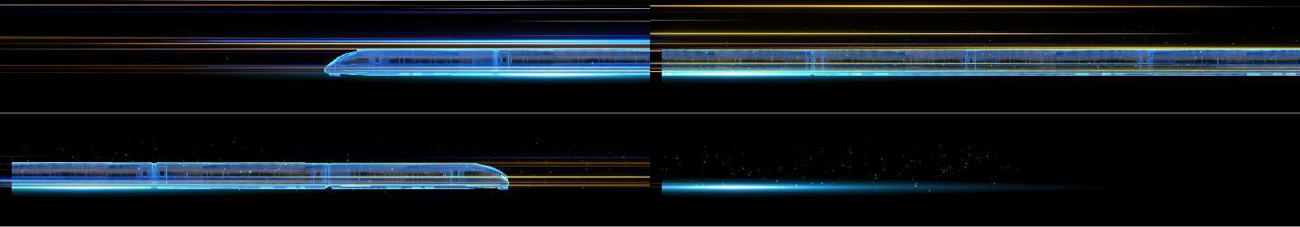 科技火车高铁循环动画