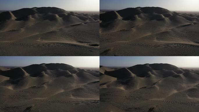 塔克拉玛干沙沙漠边缘的高清素材