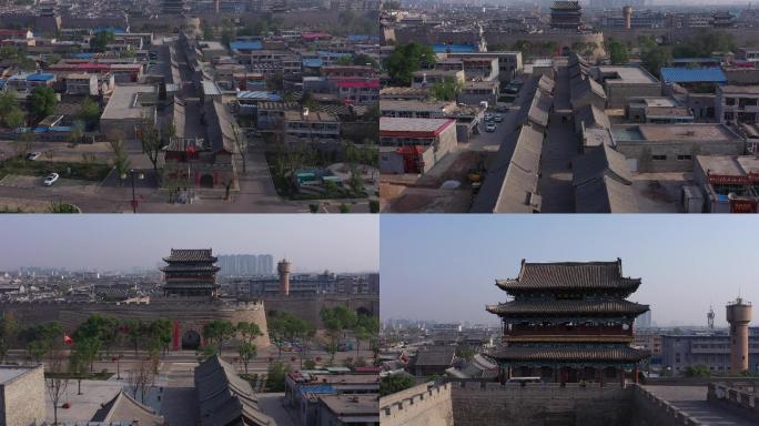 4K-原素材-忻州古城南城门楼航拍