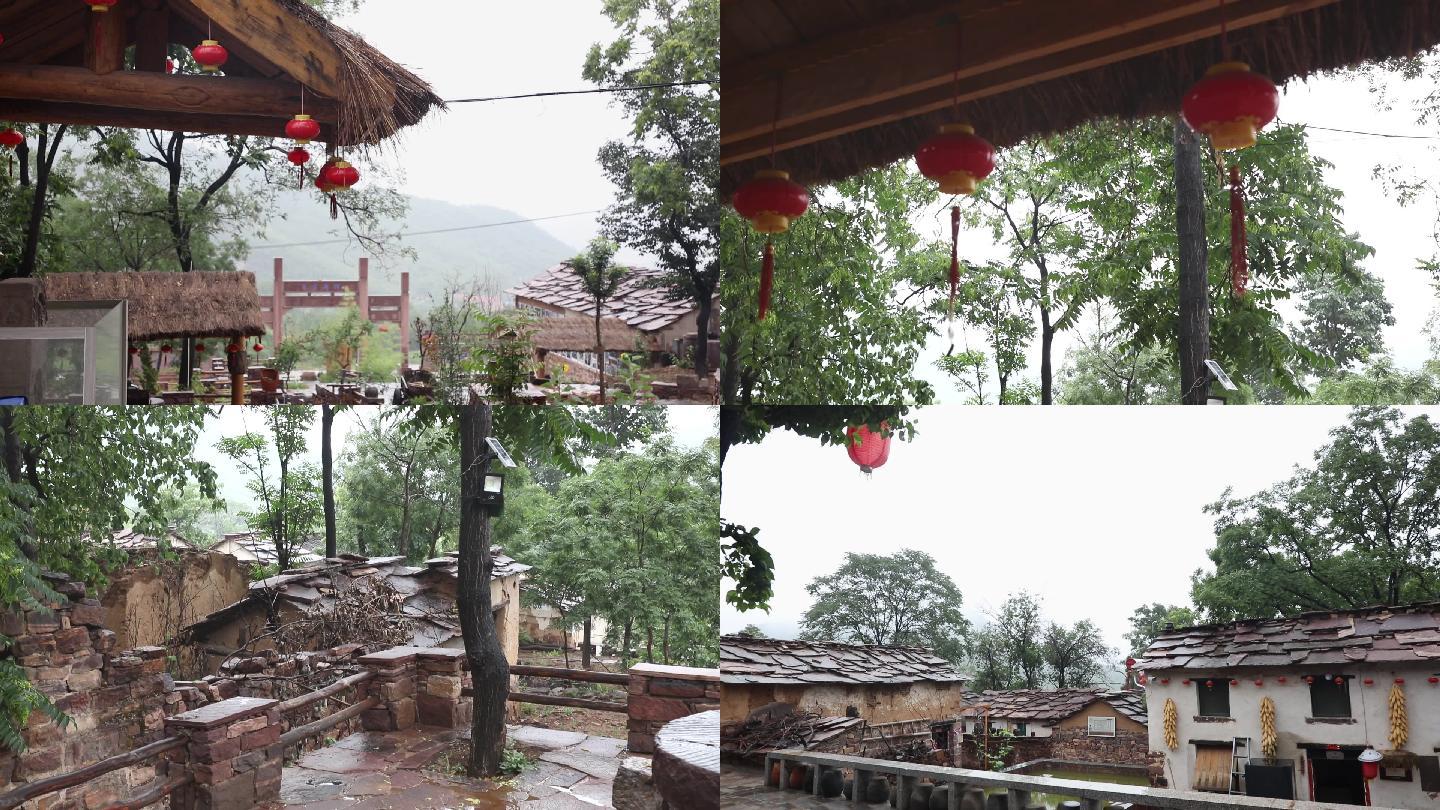 古村落  茅草房 春雨 雨季 老房子