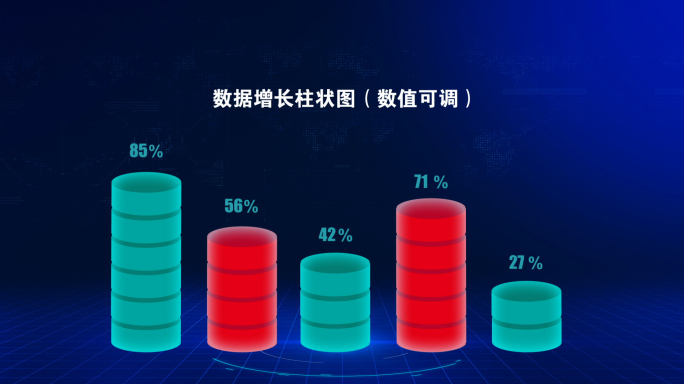 数据增长柱状图三维柱状图