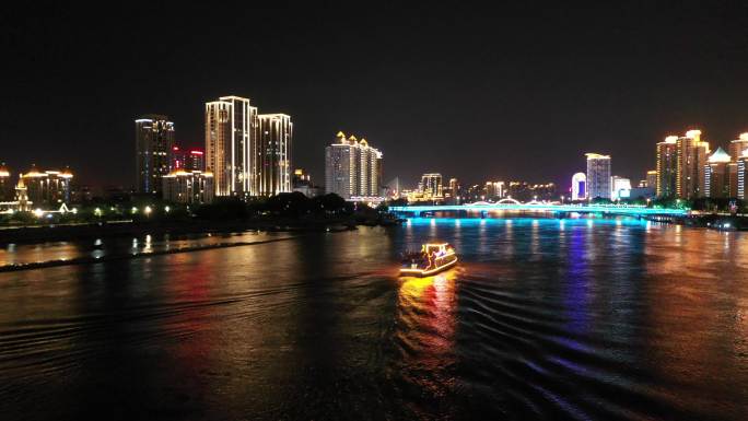 福建福州夜景都市城市台江高楼