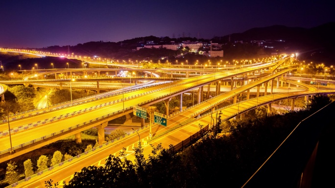 全球最复杂立交桥盘龙立交桥夜景