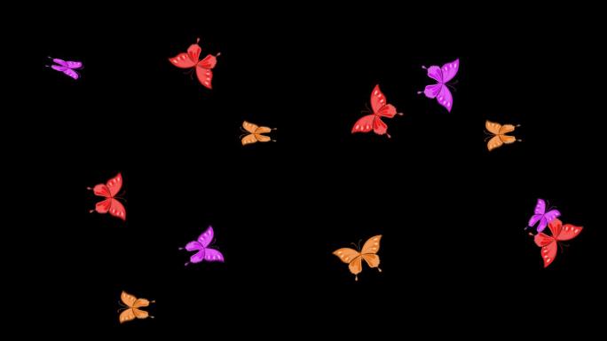 彩色蝴蝶带透明通道