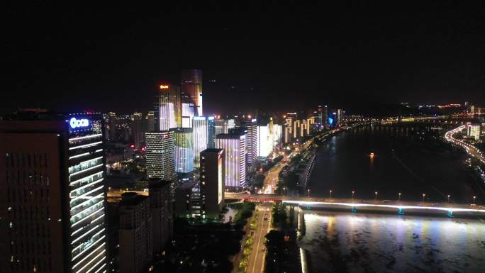 福建福州夜景都市城市台江融侨