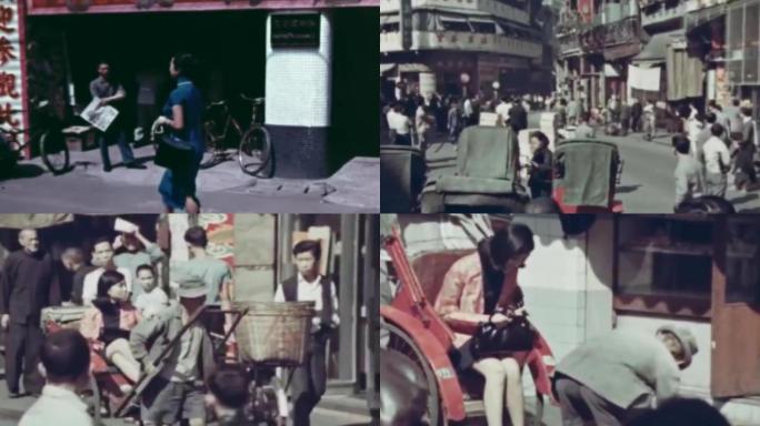 30年代城市街头街拍旗袍墨镜青年时髦女性