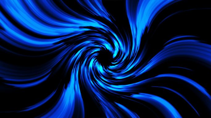 4K蓝色扭曲光线能量汇聚气流+通道循环