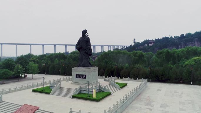 4K航拍韩城司马迁雕像05