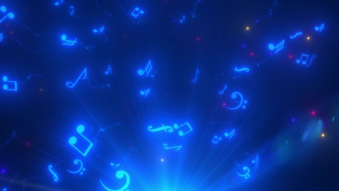 冲屏的音乐符号粒子背无缝循环