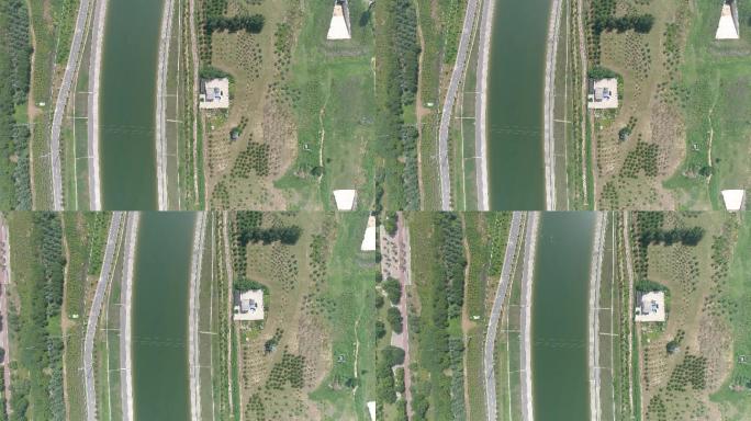 航拍4K实拍郑州中原区西流湖