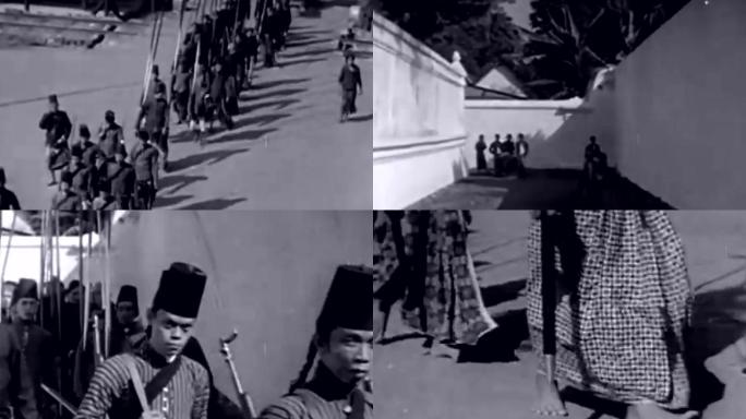 40年代爪哇岛印度尼西亚士兵军队传统民族