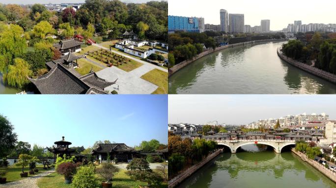 【4K】扬州徽式园林运河建筑