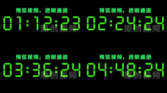 【原创】液晶绿色数字6分钟顺数计时