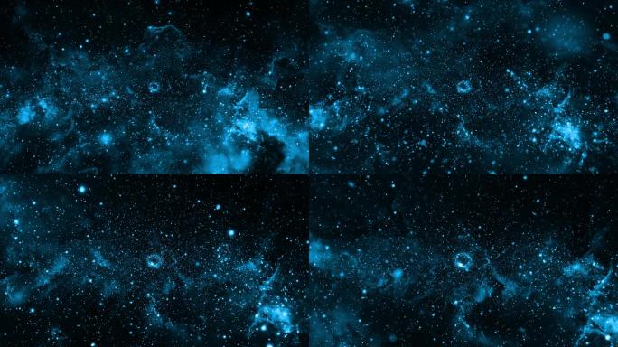 【4K宇宙背景】暗蓝穿梭星云虚拟科技时空