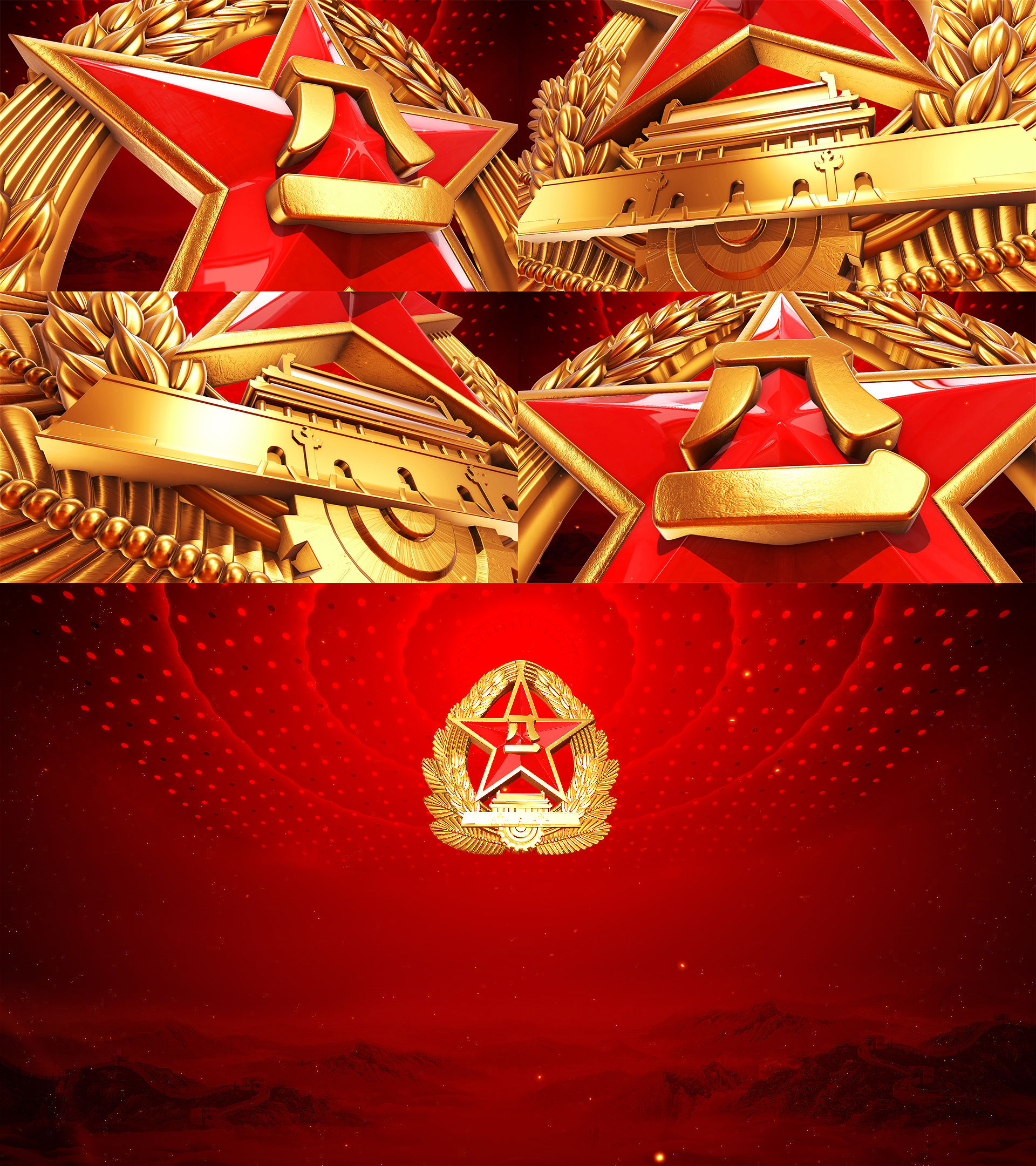 大气八一建军节片头无字幕视频_1920x1080_高清视频素材下载(编号