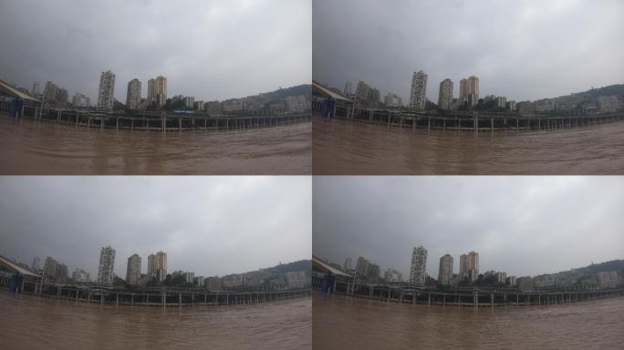 重庆嘉陵江边拍摄李子坝和牛角沱度延时