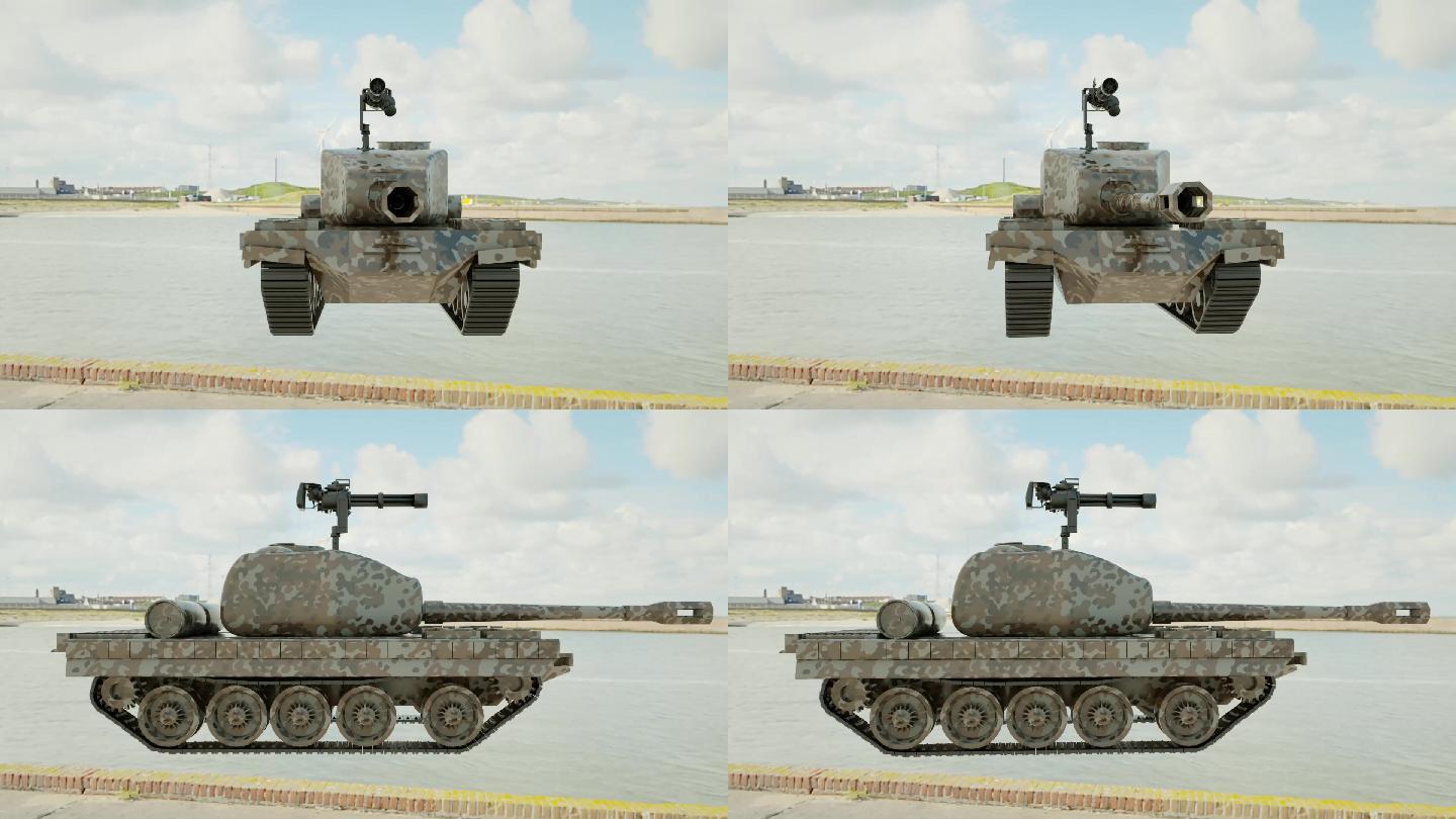 沙漠迷彩坦克模型