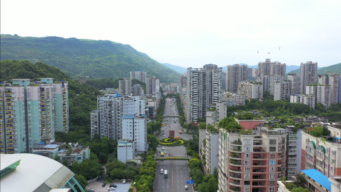 【4K】重庆市綦江区城市街道航拍