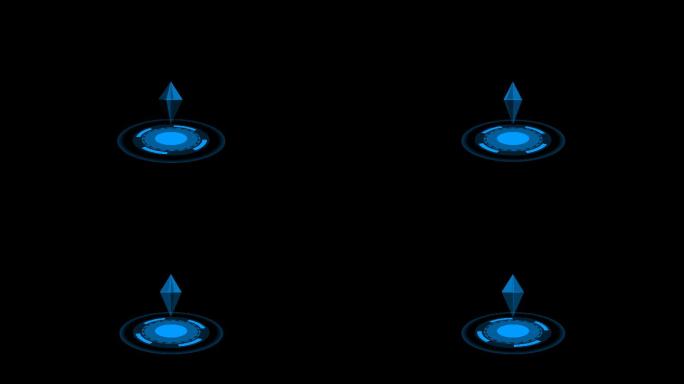 4K蓝色科技钻石坐标元素
