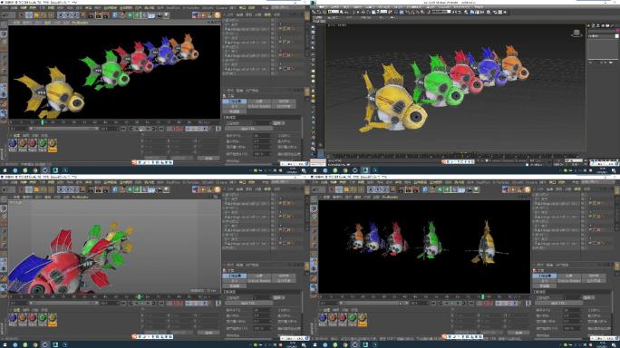 C4D+3dsmax+fbx--机器金鱼
