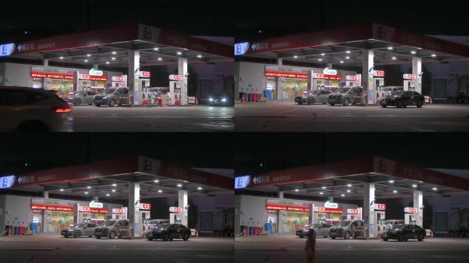 加油站夜景1080p