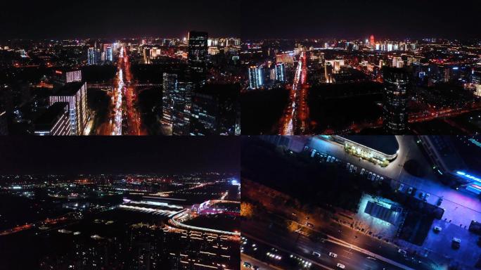 高清航拍郑州东区夜景