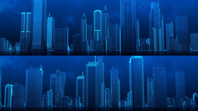 科技线框虚拟智慧城市背景