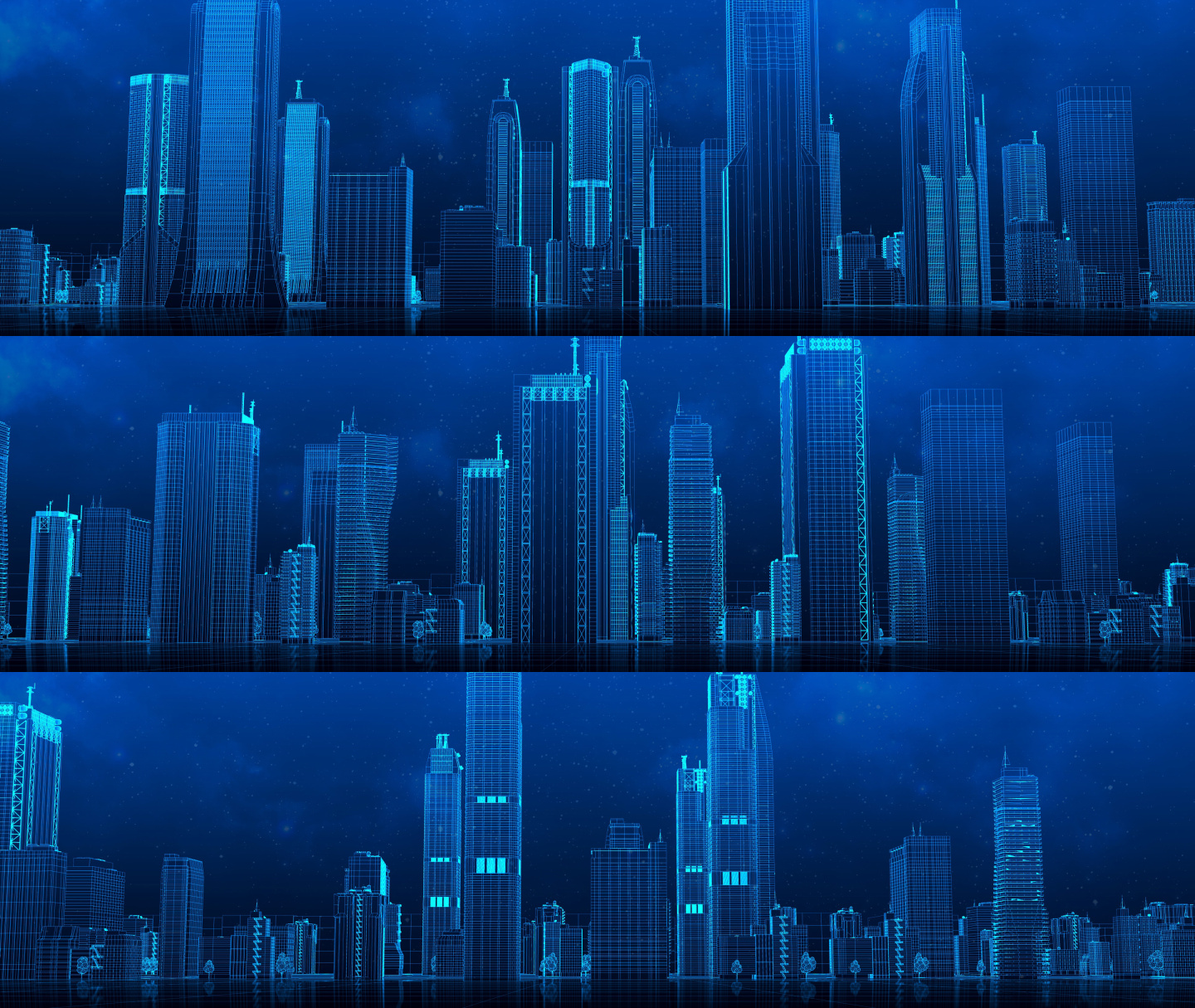 科技线框虚拟智慧城市背景