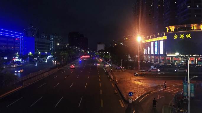 深圳城市延时摄影马路交通晚上夜景