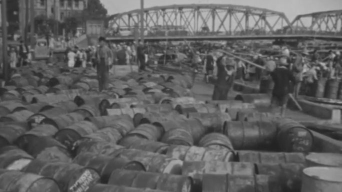 30年代上海航运码头挑夫苦力搬运工
