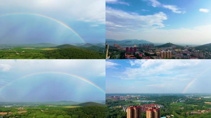 航拍雨后彩虹