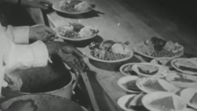 30年代工厂军营食堂饮食快餐食品加工薯条