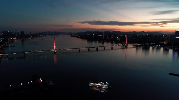 奥体中心西兴大桥4k航拍