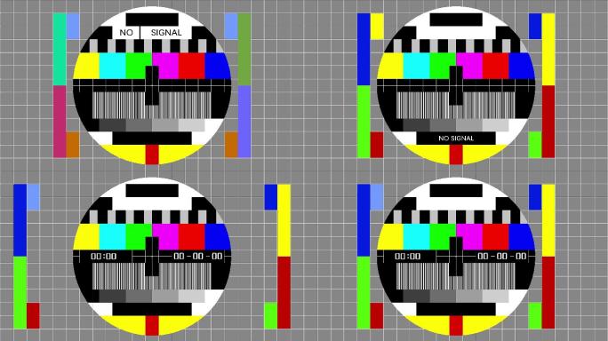 （4K）13款电视无信号彩条干扰带声音