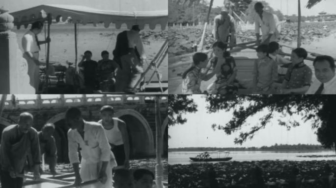 30年代青年男女名媛旗袍服装游览十七孔桥