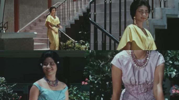 50年代香港时装模特女郎服装晚礼服套装