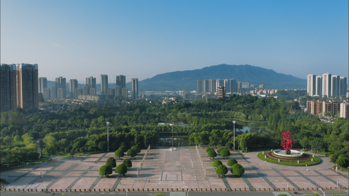 【4K】重庆铜梁区人民公园航拍