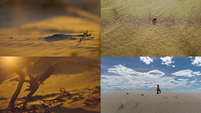 沙漠4k航拍，荒漠，风沙4k航拍