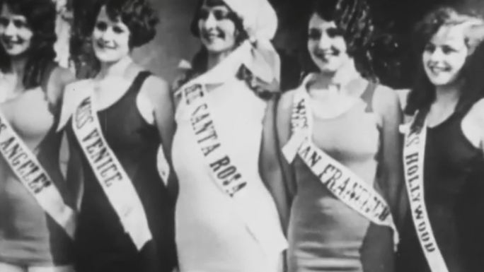 30年代美国小姐选美年轻时尚女性美女服装