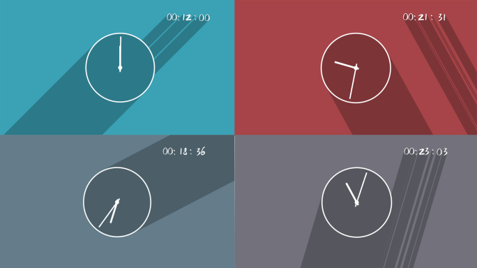 卡通钟表动画投影24小时时钟