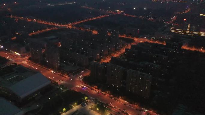 航拍徐州奥体中心夜景视频素材
