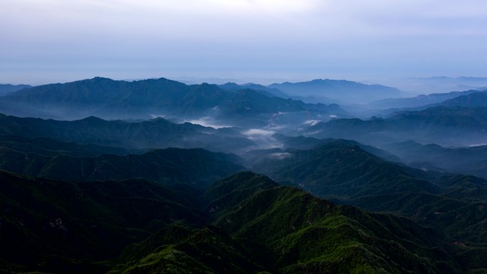 山间云雾航拍延时