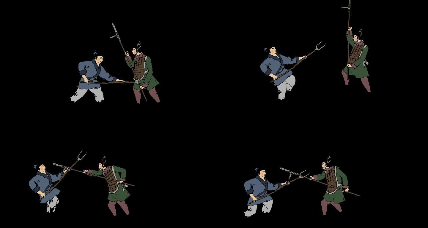 古代士兵打斗动画