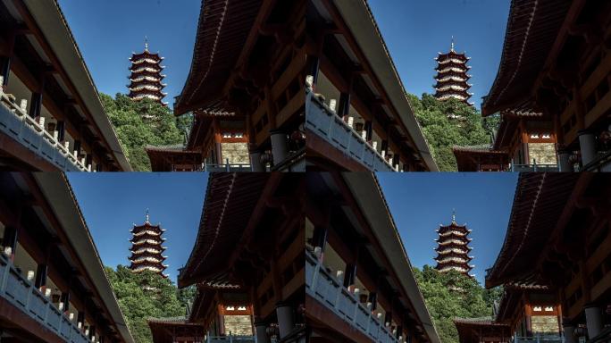 益阳 会龙山 福林塔 福源寺 寺庙 延时