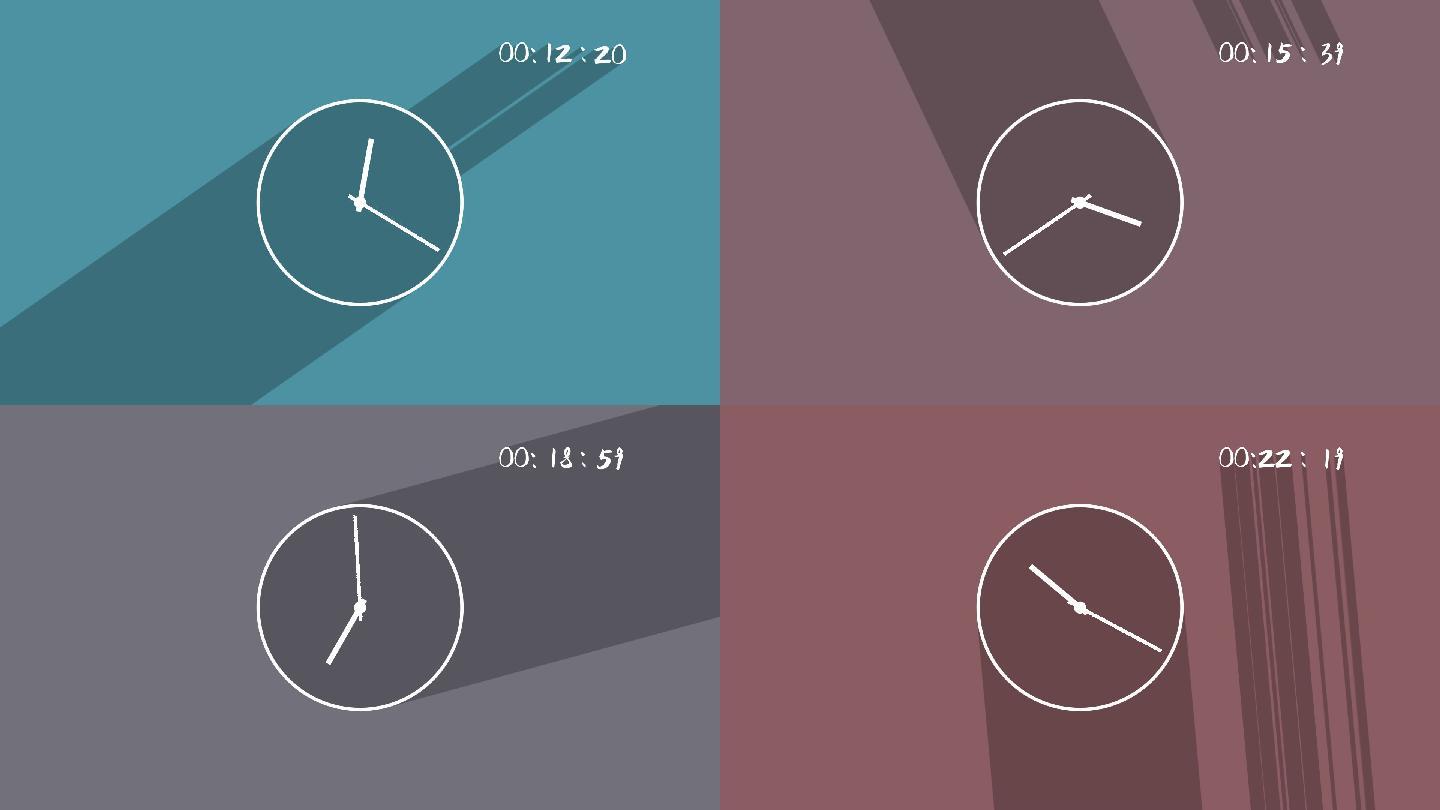 卡通钟表动画投影24小时时钟