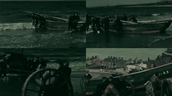30年代英国渔港渔船渔民出港出海捕鱼