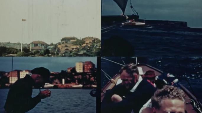 30年代悉尼港码头港口帆船水手进港