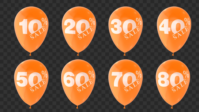 8款橙色促销折扣气球