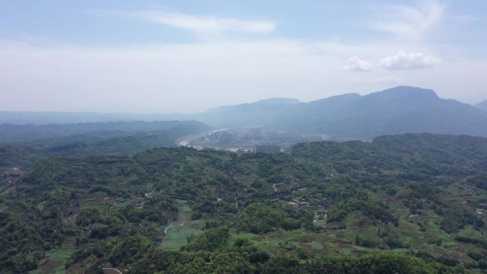 四川成都周边大景风光航拍空镜