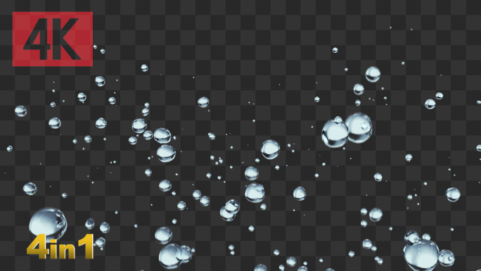 4K水中气泡泡泡-带通道
